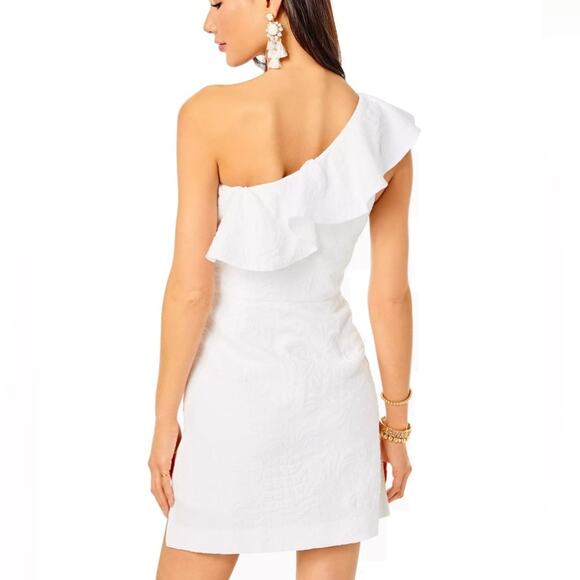 Lilly Pulitzer Kipton One shoulder white romper size 16 - Picture 1 of 14